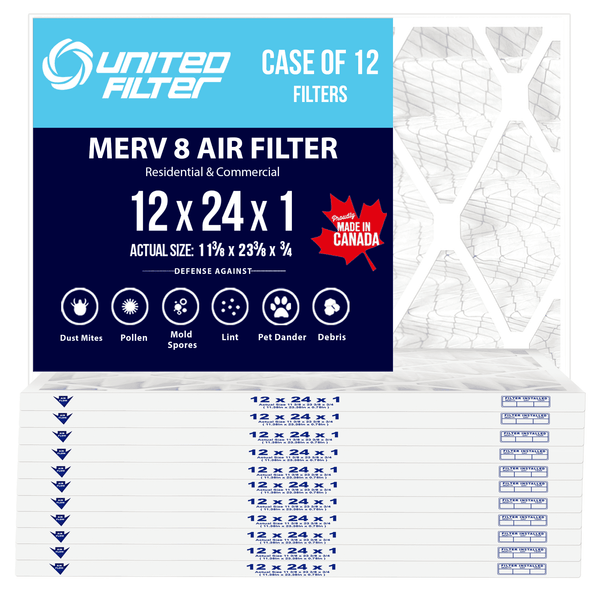 12x24x1 MERV 8 - Paquet de 12