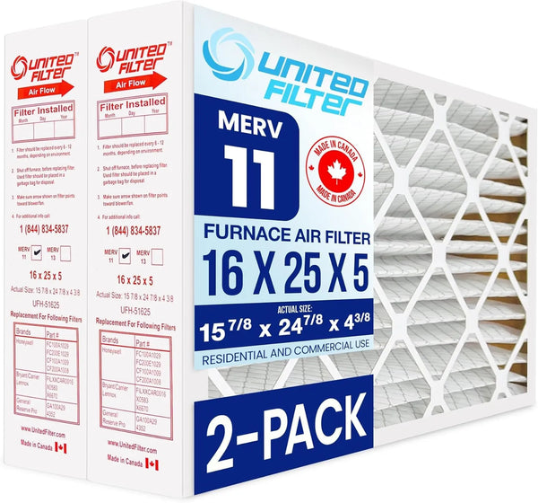 16x25x5 (15-7/8 x 25 x 4-3/8) Lennox X6670 Healthy Climate Replacement Filter MERV 11 | Compatible HVAC Air Filter