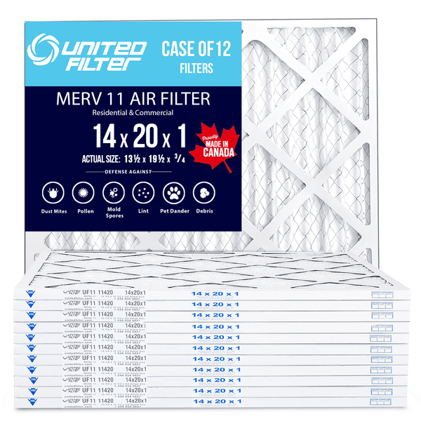 14x20x1 MERV 11 - Paquet de 12