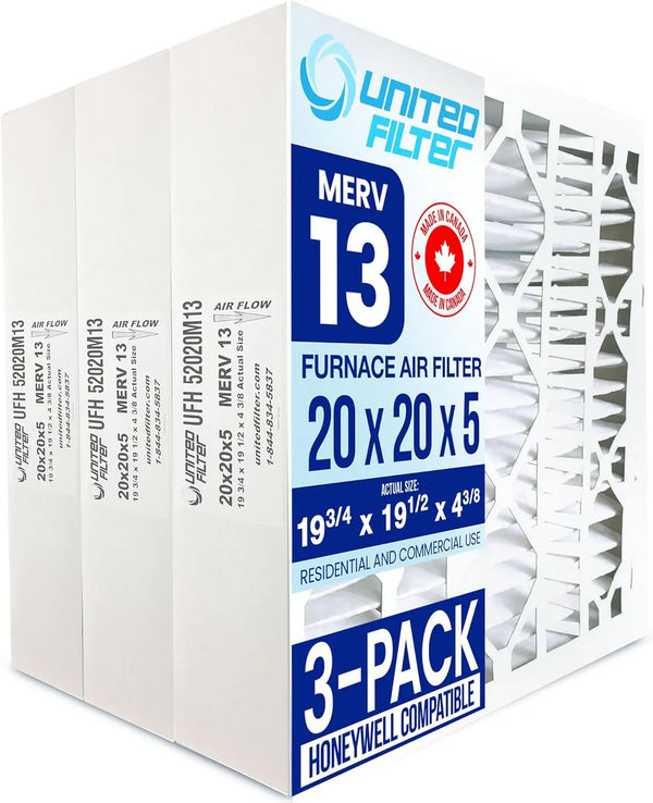 20x20x5 MERV 13 Furnace Filter Honeywell / X0585 Replacement 3 Pack