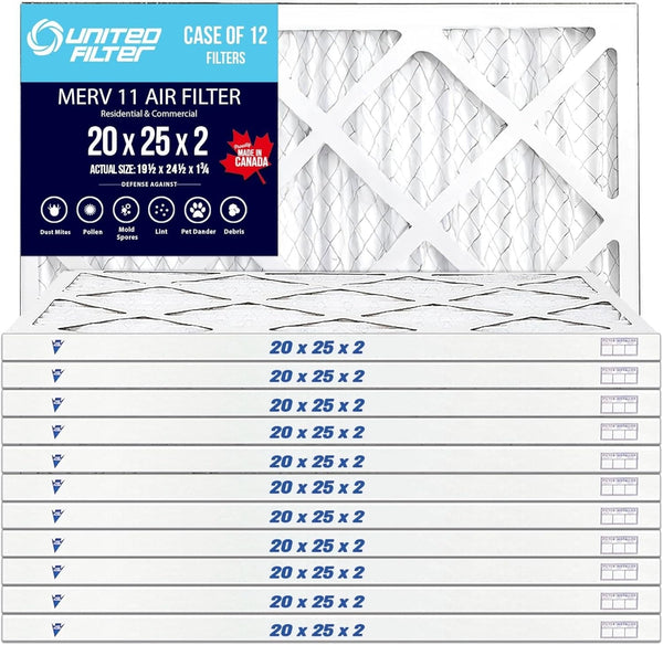 20x25x2 MERV 11 Optimal Pleated Furnace Filter | 2-Inch HVAC Air Filter | Made in Canada