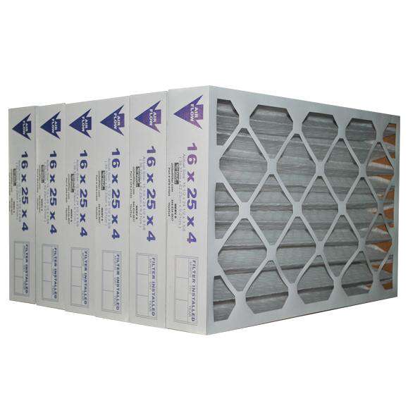 16x25x4 Merv 8 Furnace Air Filter Case of 6 United Filter