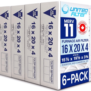 16x20x4 MERV 11 - 6 Pack Pleated Furnace Filter