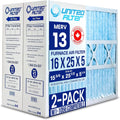 Replacement Filter (2-Pack) for M1-1056, 16x25x5 MERV 13 HVAC Air Filter — Exact Actual Size: 15-3/8" x 25-1/2" x 5-1/4"