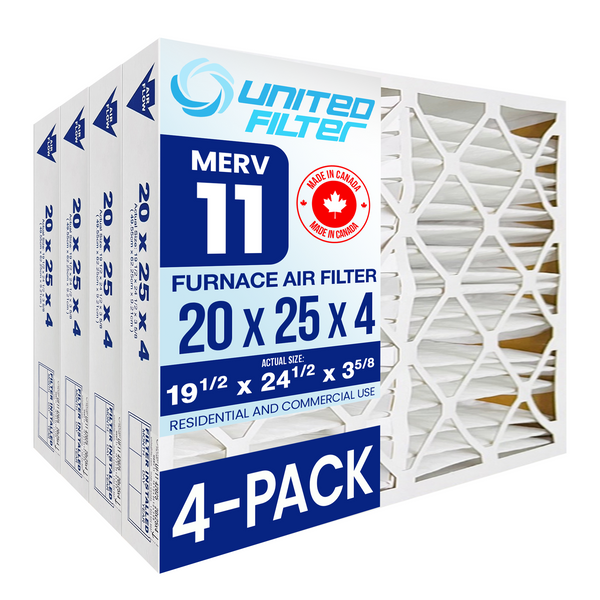 20x25x4 MERV 11 - 4 Pack Pleated Furnace Filter