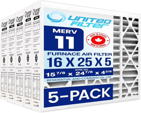 Honeywell FC100A1029 Replacement Filter 16X25x5 MERV 11 | Compatible Pleated Furnace Filter — Case of 5 | Ships Canada & USA