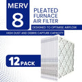 20x20x1 MERV 8 Economy Pleated Furnace Filter — Case of 12 | 1-Inch HVAC Air Filter | Made in Canada