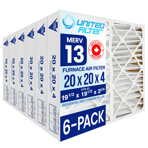 20x20x4 MERV 13 - 6 Pack Pleated Furnace Filter
