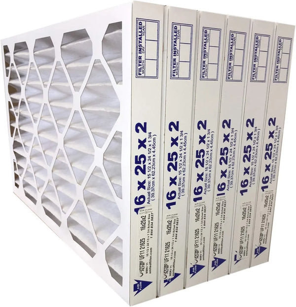 16x25x2 MERV 11 Optimal Pleated Furnace Filter — Case of 6 | 2-Inch HVAC Air Filter | Made in Canada