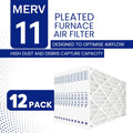 16x16x1 MERV 11 Optimal Pleated Furnace Filter — Case of 12 | 1-Inch HVAC Air Filter | Made in Canada