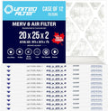 20x25x2 MERV 8 Economy Pleated Furnace Filter — Case of 6 | 2-Inch HVAC Air Filter | Made in Canada