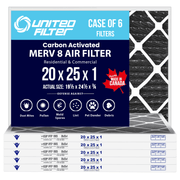 20x25x1 Carbon Pleated Filter - Case of 6