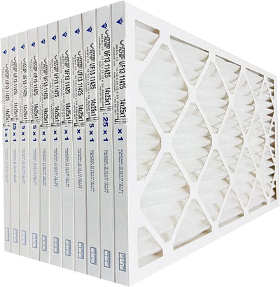 14x25x1 MERV 13 Superior Pleated Furnace Filter — Case of 12 | 1-Inch HVAC Air Filter | Made in Canada