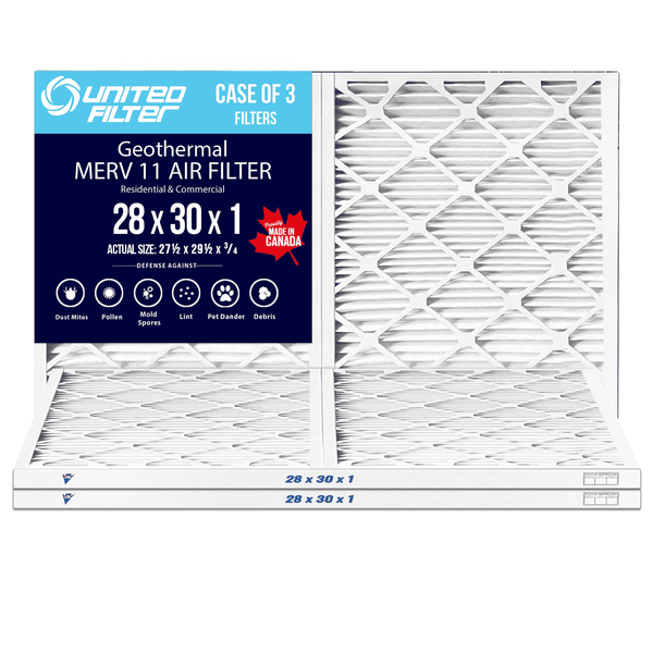 Filtre géothermique MERV 11 28x30x1 - paquet de 3 