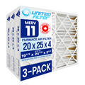 20x25x4 MERV 11 Optimal Pleated Furnace Filter — Case of 3 | 4-Inch HVAC Air Filter | Made in Canada