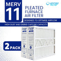 Replacement Filter (2-Pack) for M1-1056, 16x25x5 MERV 11 HVAC Air Filter — Exact Actual Size: 15-3/8" x 25-1/2" x 5-1/4"