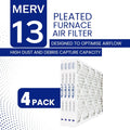 20x20x2 MERV 13 Superior Pleated Furnace Filter — Case of 4 | 2-Inch HVAC Air Filter | Made in Canada