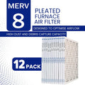 20x25x1 MERV 8 Economy Pleated Furnace Filter — Case of 12 | 1-Inch HVAC Air Filter | Made in Canada