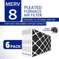 20x25x1 Carbon Pleated Furnace Filter | Odour & VOC Reduction | Activated Carbon HVAC Filter — Case of 6 | Made in Canada