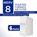 16x25x1 MERV 8 Economy Pleated Furnace Filter — Case of 6 | 1-Inch HVAC Air Filter | Made in Canada