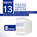 24x24x2 MERV 13 Superior Pleated Furnace Filter — Case of 8 | 2-Inch HVAC Air Filter | Made in Canada
