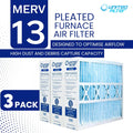 Replacement Filter (3-Pack) for M1-1056, 16x25x5 MERV 13 HVAC Air Filter — Exact Actual Size: 15-3/8" x 25-1/2" x 5-1/4"