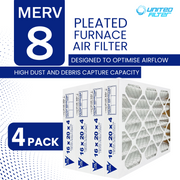 16x20x4 MERV 8 - 4 Pack Pleated Furnace Filter