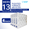 20x25x4 MERV 13 Superior Pleated Furnace Filter — Case of 4 | 4-Inch HVAC Air Filter | Made in Canada