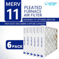 24x24x4 MERV 11 Optimal Pleated Furnace Filter — Case of 6 | 4-Inch HVAC Air Filter | Made in Canada