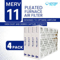 16x25x4 MERV 11 Optimal Pleated Furnace Filter — Case of 4 | 4-Inch HVAC Air Filter | Made in Canada