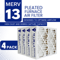 16x20x4 MERV 13 Superior Pleated Furnace Filter — Case of 4 | 4-Inch HVAC Air Filter | Made in Canada