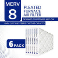20x25x2 MERV 8 Economy Pleated Furnace Filter — Case of 6 | 2-Inch HVAC Air Filter | Made in Canada