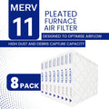 24x24x2 MERV 11 Optimal Pleated Furnace Filter — Case of 8 | 2-Inch HVAC Air Filter | Made in Canada