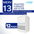 14x25x1 MERV 13 Superior Pleated Furnace Filter — Case of 12 | 1-Inch HVAC Air Filter | Made in Canada