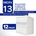 16x25x1 MERV 13 Superior Pleated Furnace Filter — Case of 12 | 1-Inch HVAC Air Filter | Made in Canada