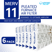16x25x4 MERV 11 - 6 Pack Pleated Furnace Filter
