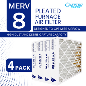 20x20x4 MERV 8 - Paquet de 4 