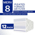 15x20x2 MERV 8 Economy Pleated Furnace Filter — Case of 12 | 2-Inch HVAC Air Filter | Made in Canada