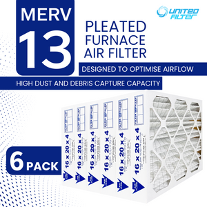16x20x4 MERV 13 - 6 Pack Pleated Furnace Filter