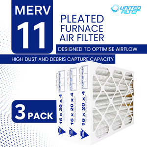 16x20x4 MERV 11 - 3 Pack Pleated Furnace Filter