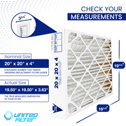 20x20x4 MERV 11 - Paquet de 6 filtres de four plissés 