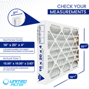 16x20x4 MERV 8 - 4 Pack Pleated Furnace Filter