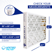 20x25x4 MERV 11 - Pleated Furnace Filter - 3 Pack
