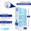 Replacement Filter (3-Pack) for M1-1056, 16x25x5 MERV 13 HVAC Air Filter — Exact Actual Size: 15-3/8" x 25-1/2" x 5-1/4"