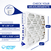 16x20x4 MERV 13 - 6 Pack Pleated Furnace Filter