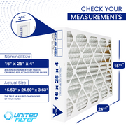 16x25x4 MERV 11 - 6 Pack Pleated Furnace Filter