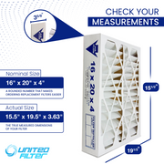 16x20x4 MERV 13 - 4 Pack Pleated Furnace Filter
