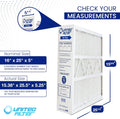 Replacement Filter (2-Pack) for M1-1056, 16x25x5 MERV 11 HVAC Air Filter — Exact Actual Size: 15-3/8" x 25-1/2" x 5-1/4"