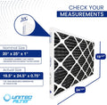 20x25x1 Carbon Pleated Furnace Filter | Odour & VOC Reduction | Activated Carbon HVAC Filter — Case of 6 | Made in Canada