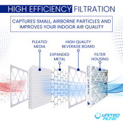 20x20x4 MERV 13 - Paquet de 6 filtres de four plissés 